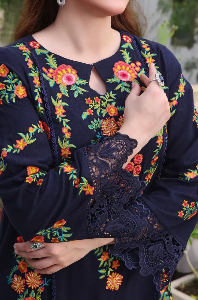 Aneelas - 3PC Unstitched Dhanak Embroidered Suit - UH261