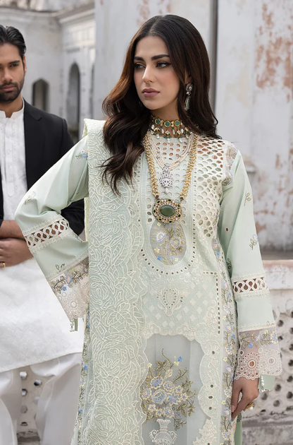 Mahnur - 3PC Unstitched Lawn Chikenkari Embroidered Suit - UA285