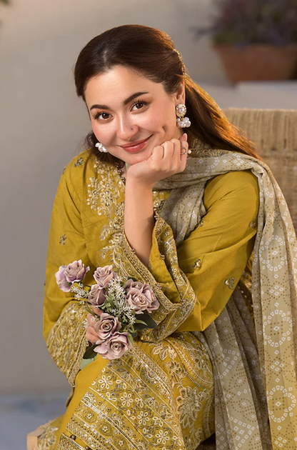 Laam - 3PC Unstitched Dhanak Embroidered Suit - US146