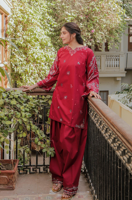 Urge - 2PC Dhanak Embroidered Suit (Unstitched) - UA221