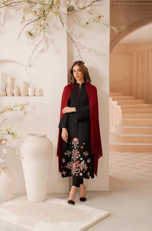 Sobia Nazir - 3PC Unstitched Dhanak Embroidered Suit - US122