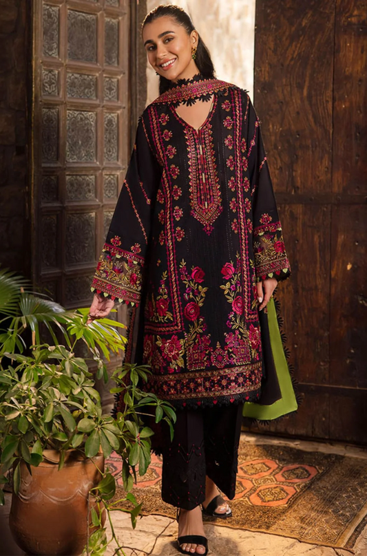 Zaha - 3PC Unstitched Dhanak Embroidered Suit - US168