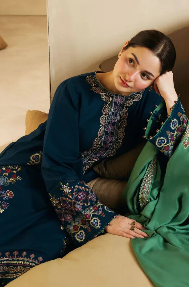 Zara Shahjahan - 3PC Unstitched Dhanak Embroidered Suit - US228