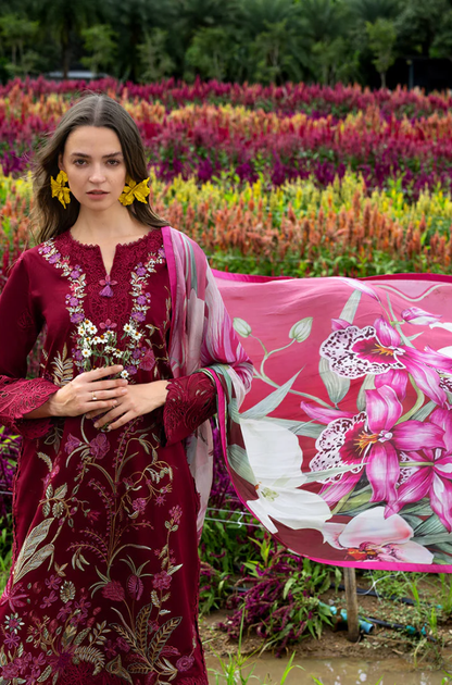 Mushq - 3PC Unstitched Lawn Embroidered Suit - UA309