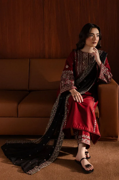 Batik - 3PC Unstitched Dhanak Embroidered Suit - UH175