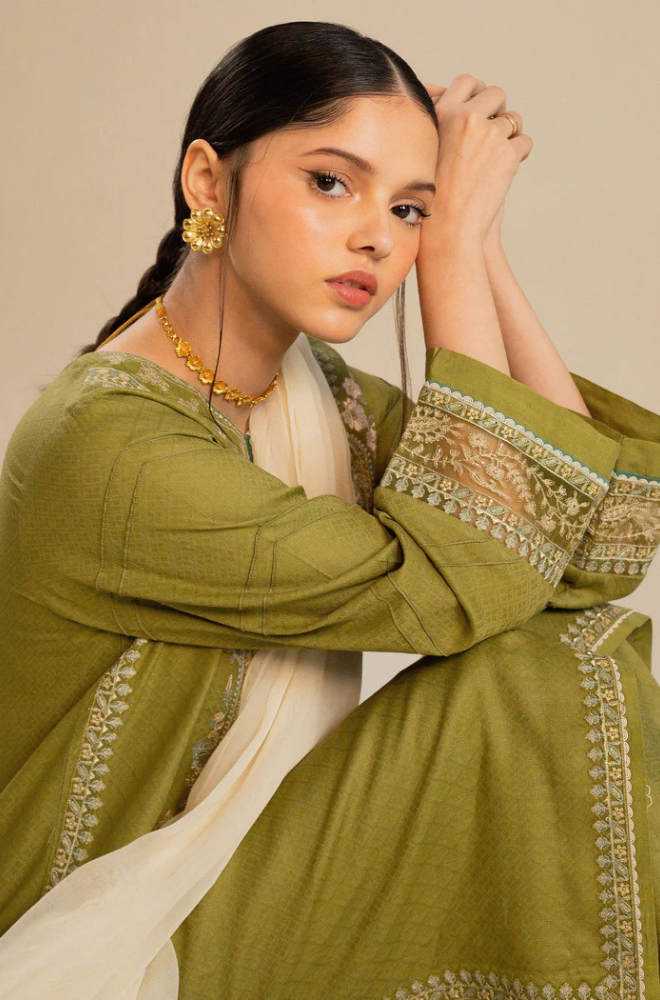 Zara Shahjahan - 3  Piece - Embroidered Lawn Shirt - UPF030