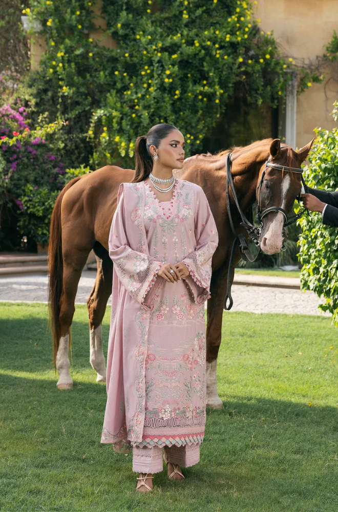 Elaf - 3PC Unstitched Lawn Embroidered Suit - UA245