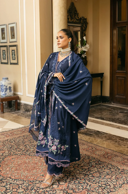 Elaf - 3 Piece Embroidered Lawn Suit (Unstitched) - UA235