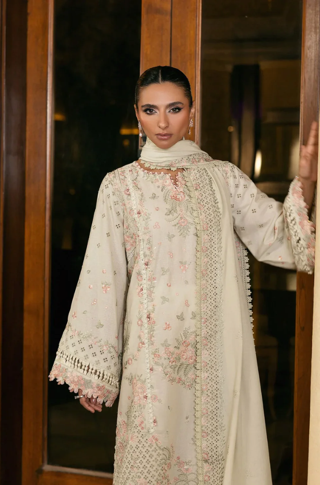 Elaf Premium - 3PC Unstitched Lawn Embroidered Suit - UA264