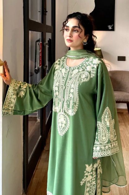 Seran - 3PC Unstitched Lawn Embroidered Suit - UA267