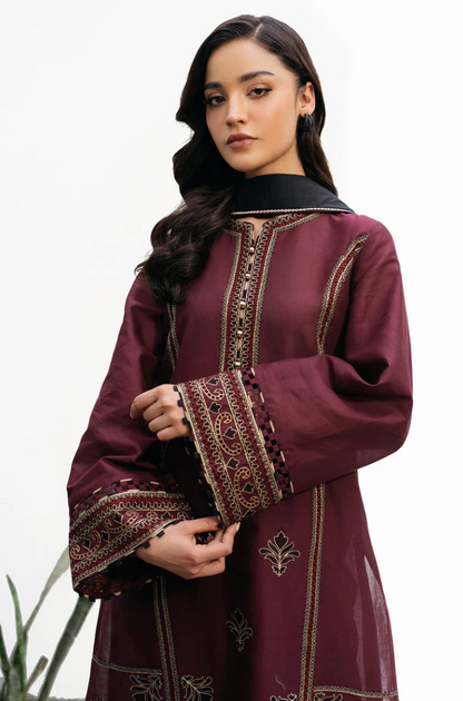 Jazmin - 3PC Unstitched Dhanak Embroidered Suit - US113