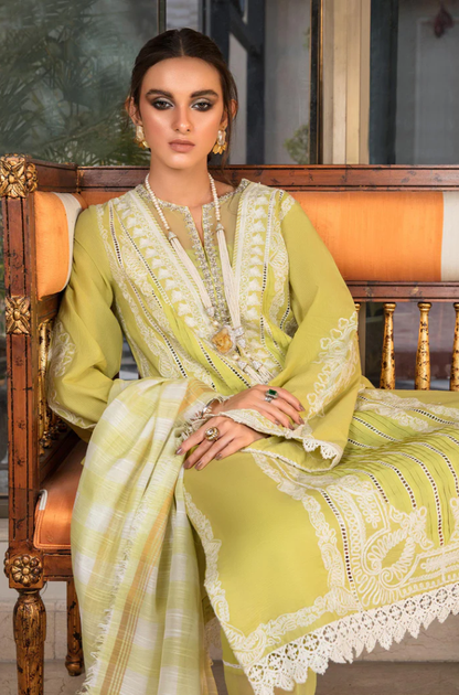 Crimson  - 3PC Unstitched Lawn Embroidered Suit - UA237