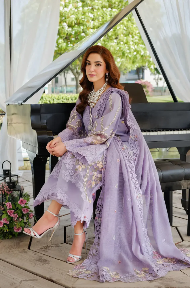 Elaf - 3PC Unstitched Lawn Embroidered Suit - UA248