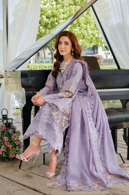 Elaf - 3PC Unstitched Lawn Embroidered Suit - UA248