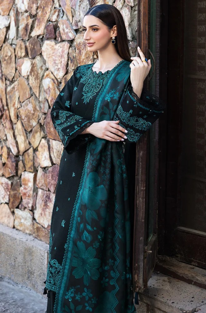 Batik - 3PC Unstitched Lawn Embroidered Suit - UA273