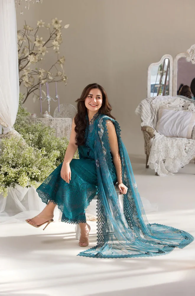 Sobia Nazir - 3 Piece Lawn Chicken Kari Embroidered Suit - UPF033