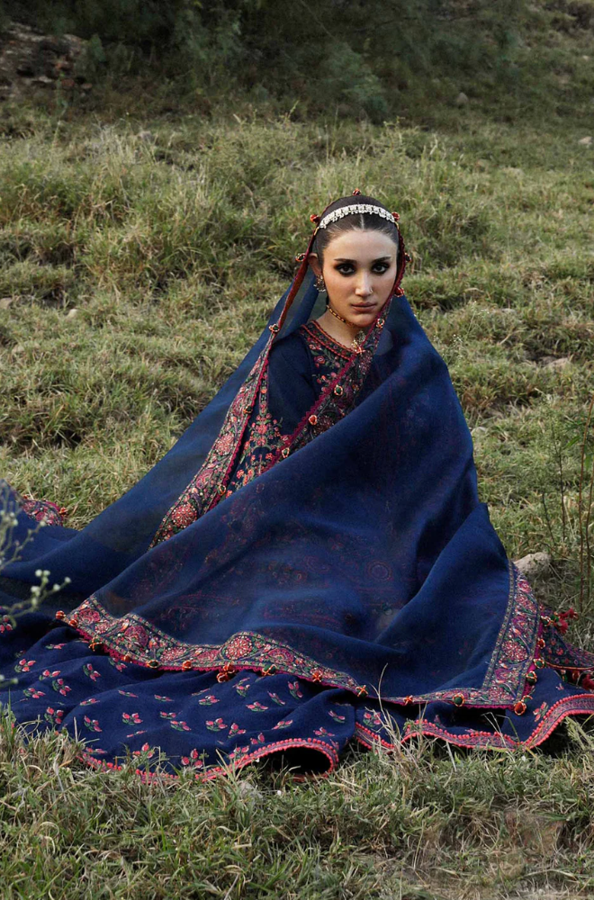 Hussain Rehar - 3PC Unstitched Dhanak Embroidered Suit - UH171