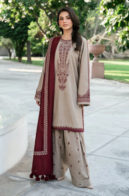 Baroque - 3 Piece Lawn Embroidered Suit (Unstitched) - UPF005