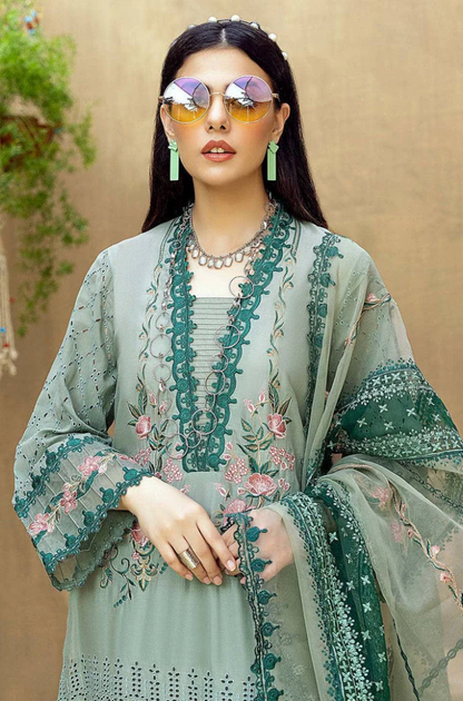 jazmin- 3PC Lawn Embroidered Suit (Unstitched) - UPHB0157