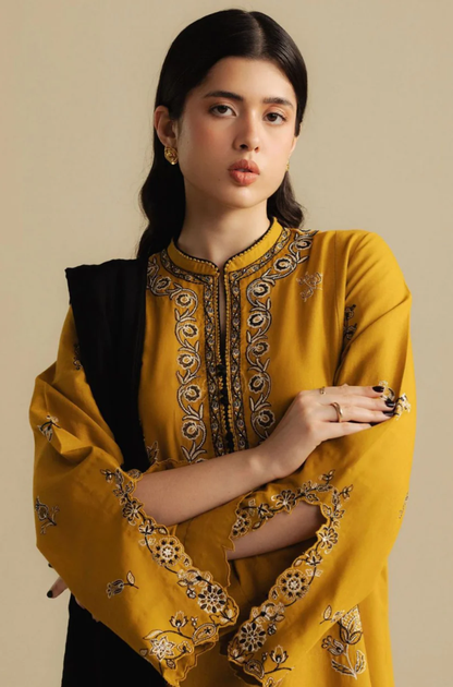 Zara Shahjahan - 3PC Unstitched Dhanak Embroidered Suit - UH270