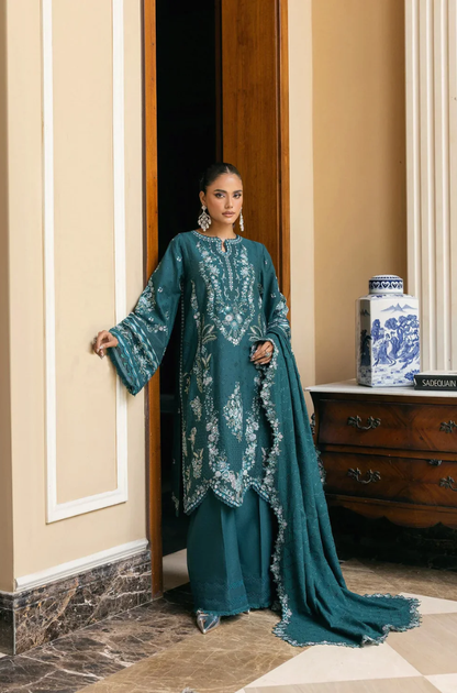 Sapphire - 3PC Unstitched Lawn Embroidered Suit - UA255