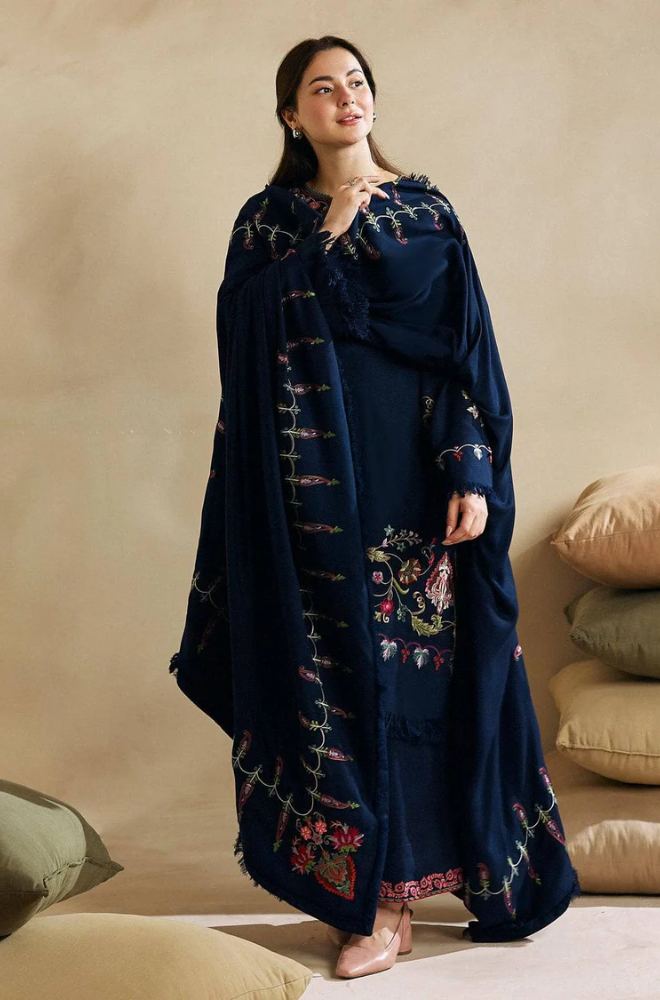 Zara Shahjahan - 3PC Unstitched Dhanak Embroidered Suit - US222