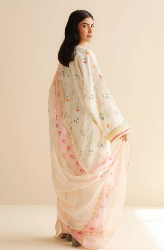 COCO by Zara Shahjahan - 3PC Banadora Lawn Digital Printed Suit (Unstitched) -UPFS0121