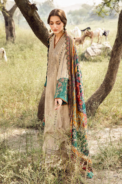 Maria.B - 3PC Lawn Embroidered Suit (Unstitched) - UPJ0178