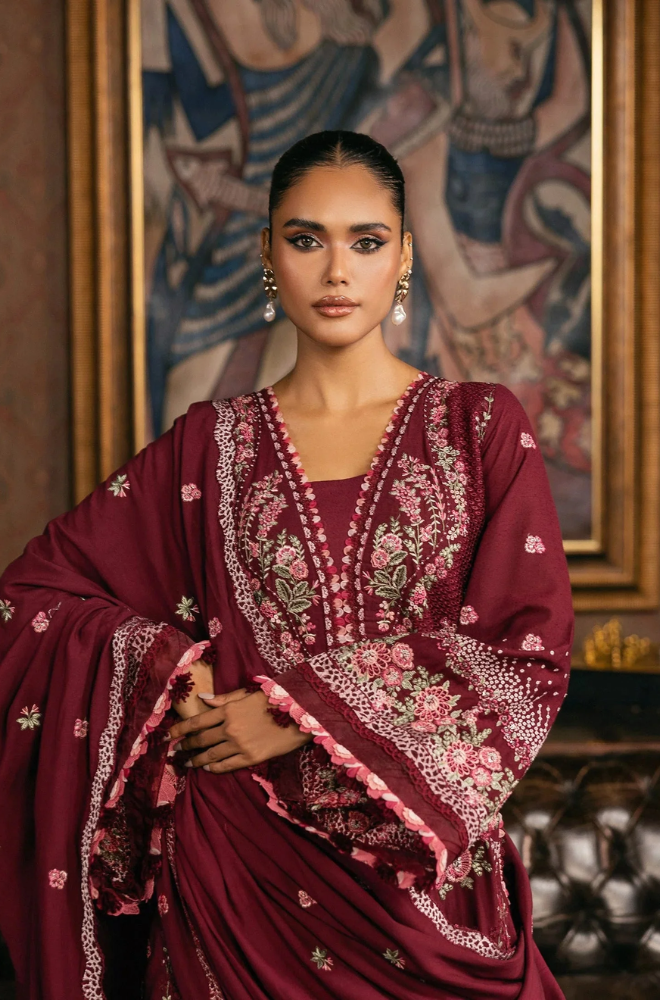 Imrozia - 3PC Unstitched Lawn Embroidered Suit - UA257