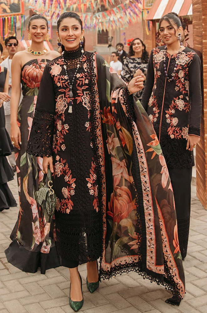 Mushq - 3PC Unstitched Lawn Embroidered Suit - UA250