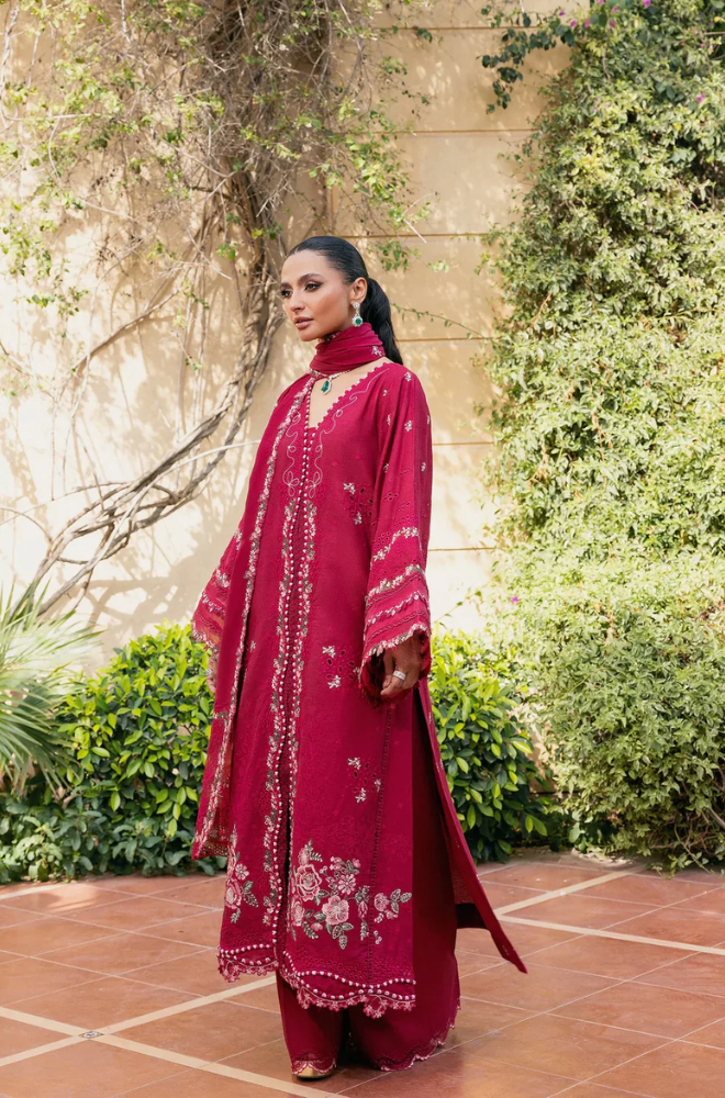 Elaf - 3 Piece Embroidered Lawn Suit (Unstitched) - UA234