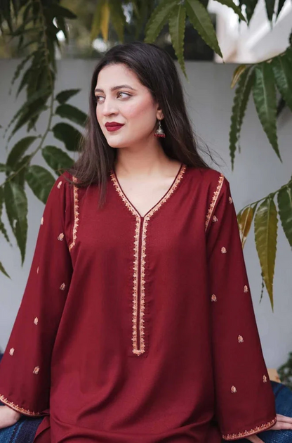 Asling - 3PC Unstitched Dhanak Embroidered Suit - UH166