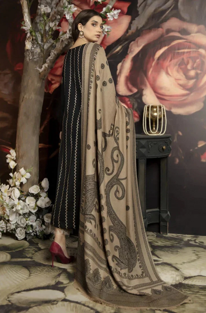 Marjjan - 3PC Dhanak Embroidered Suit (Unstitched) - UH190