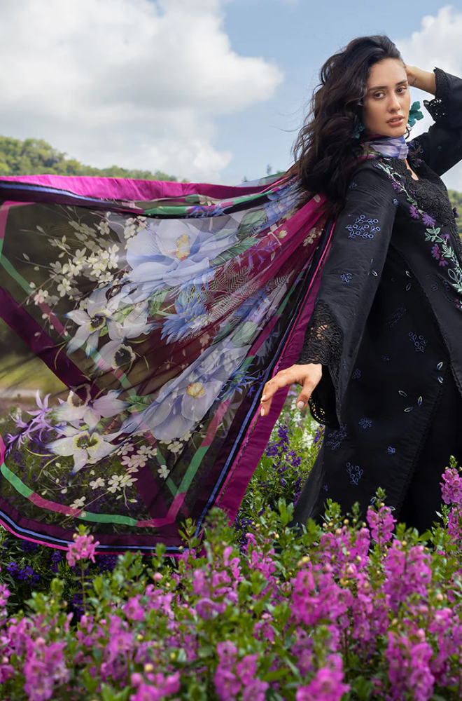 Mushq - 3PC Unstitched Lawn Embroidered Suit - UA308