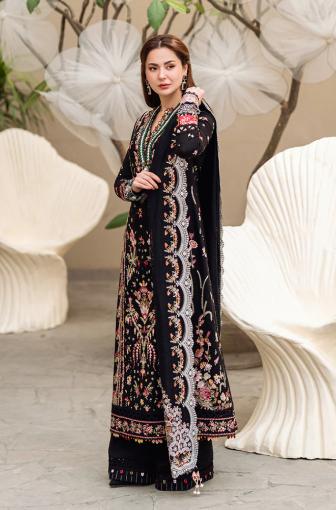 Qalamkar 3 Piece - Embroidered Lawn Suit - UPF022