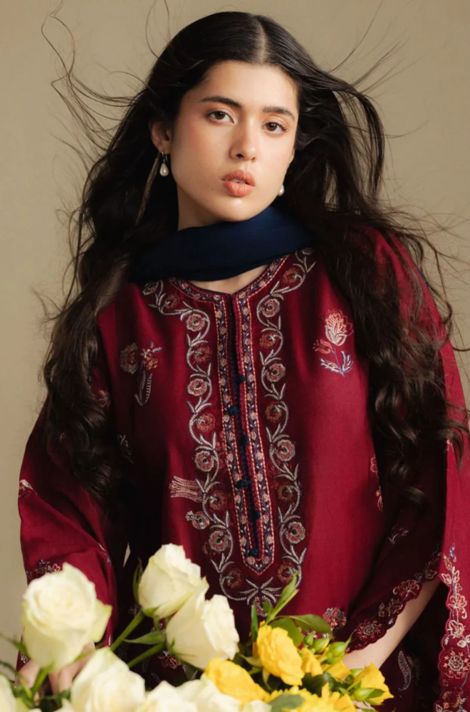 Zara Shahjahan - 3PC Unstitched Dhanak Embroidered Suit - UH271