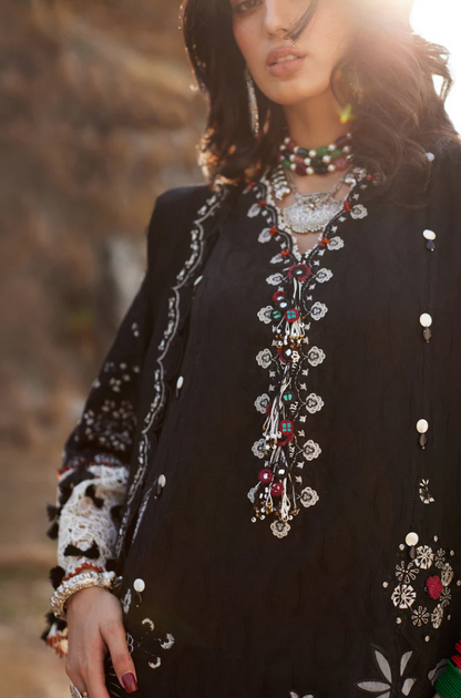 Elan- 3PC Unstitched Dhanak Embroidered Suit - US106