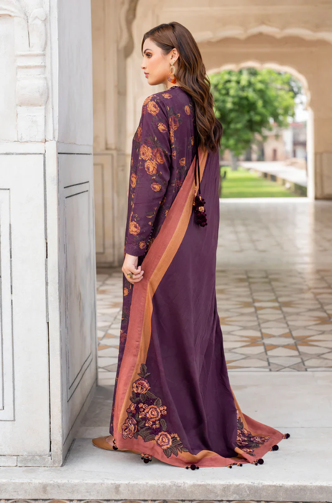 Baroque - 3PC Khaddar Digital Printed Suit (Unstitched) - UH295