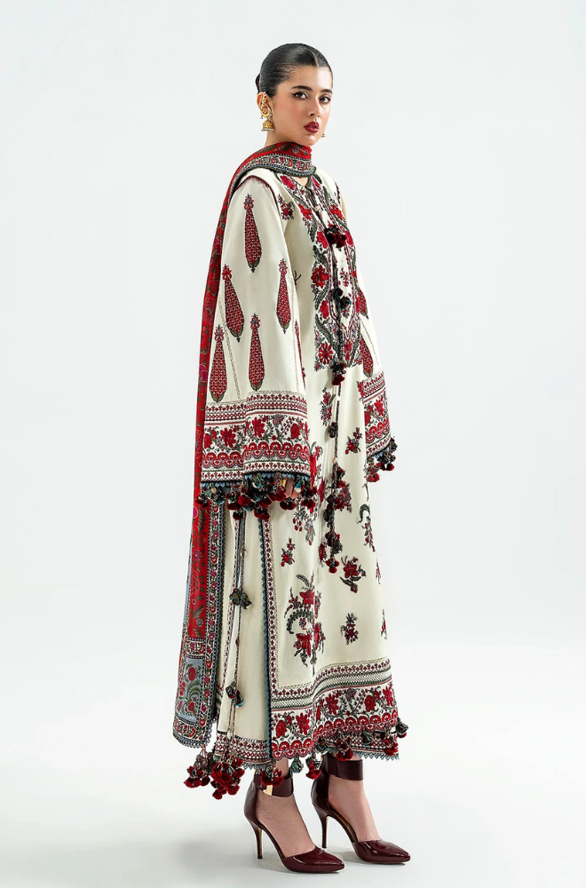 Hussain Rehar - 3PC Unstitched Lawn Embroidered Suit - UA236