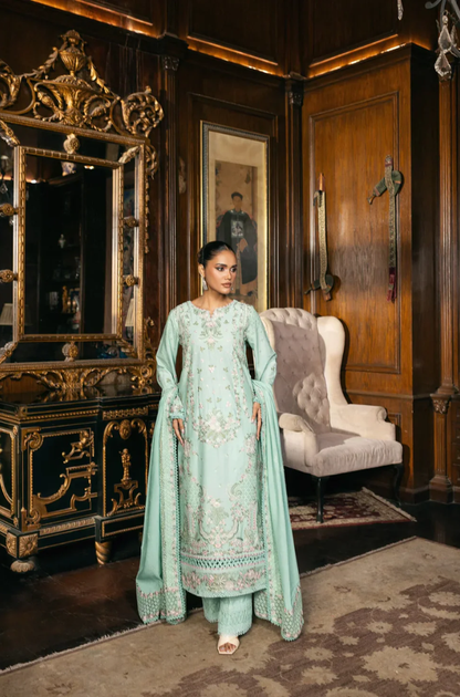 Elaf - 3PC Unstitched Lawn Embroidered Suit - UA244