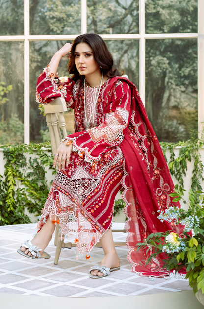 Bin Ilyas - 3PC Unstitched Luxury Dhanak Embroidered Suit - UH288