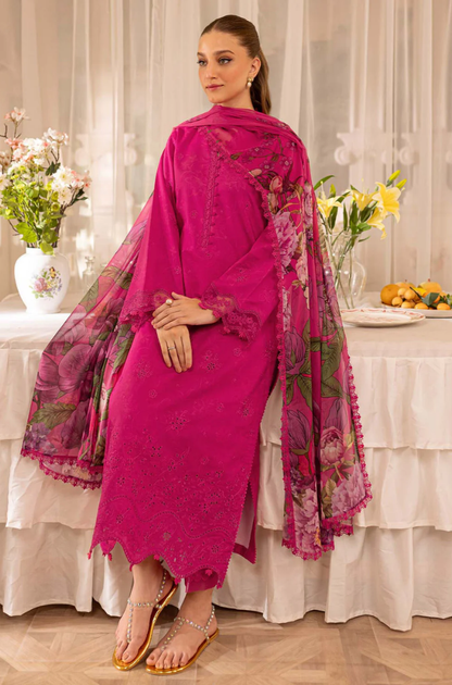 Batik - 3PC Unstitched Lawn Embroidered Suit - UA307