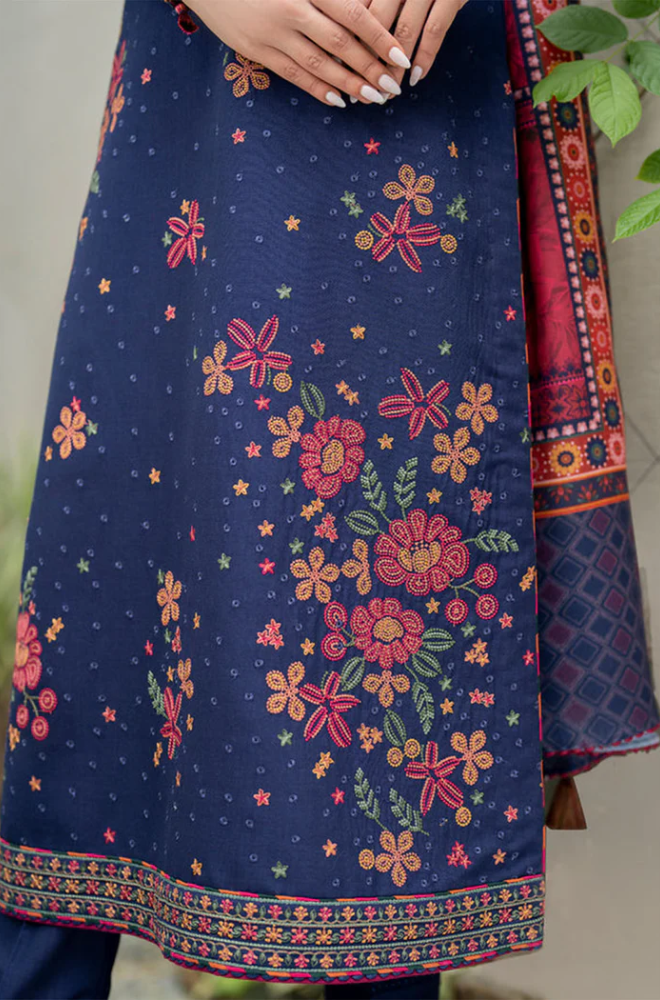 Jazmin - 3PC Dhanak Embroidered Suit (Unstitched) - US196