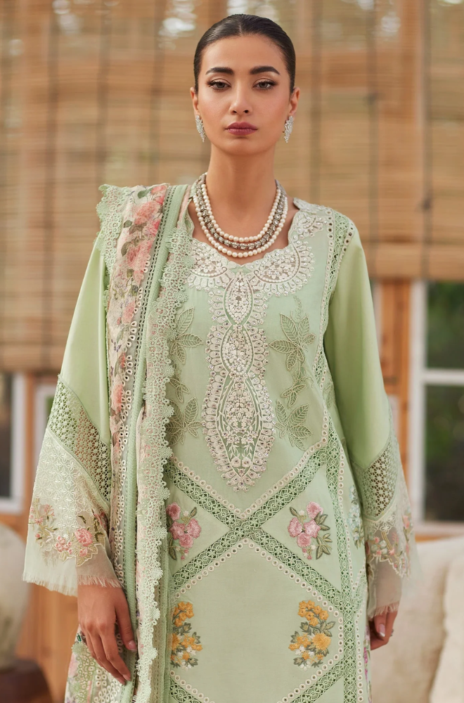 Crimson - 3PC Unstitched Lawn Embroidered Suit - UA259
