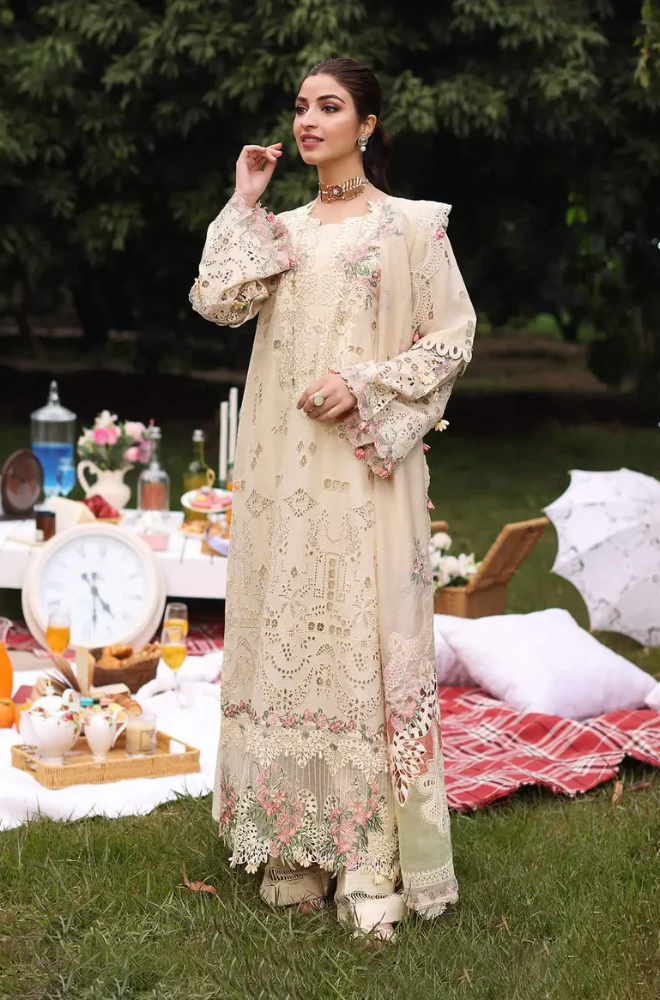 Kahf - 3PC Unstitched Lawn Embroidered Suit - UA300