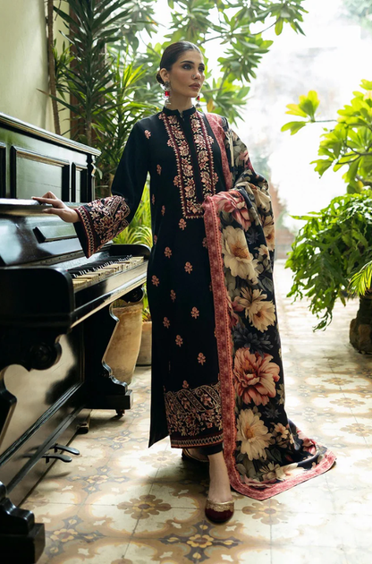 Sobia Nazir - 3PC Unstitched Dhanak Embroidered Suit - UH316