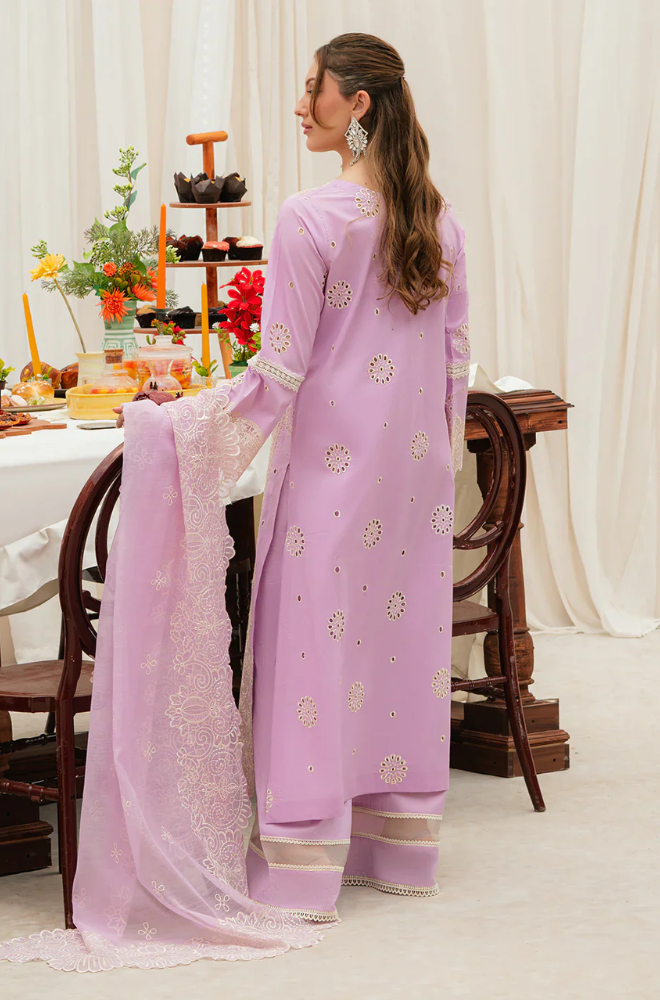 Mahnur - 3PC Unstitched Lawn Embroidered Suit - UA284