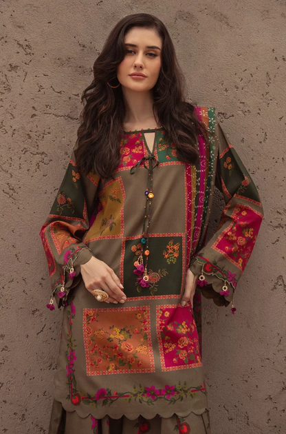 Charizma - 3PC Khaddar Digital Printed Suit (Unstitched) - UH301