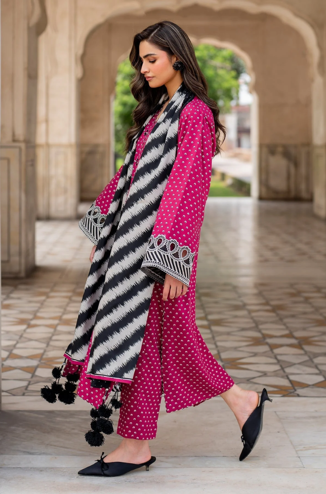 Baroque - 3PC- Lawn Digital Printed Suit(Unstitched) -UH0186