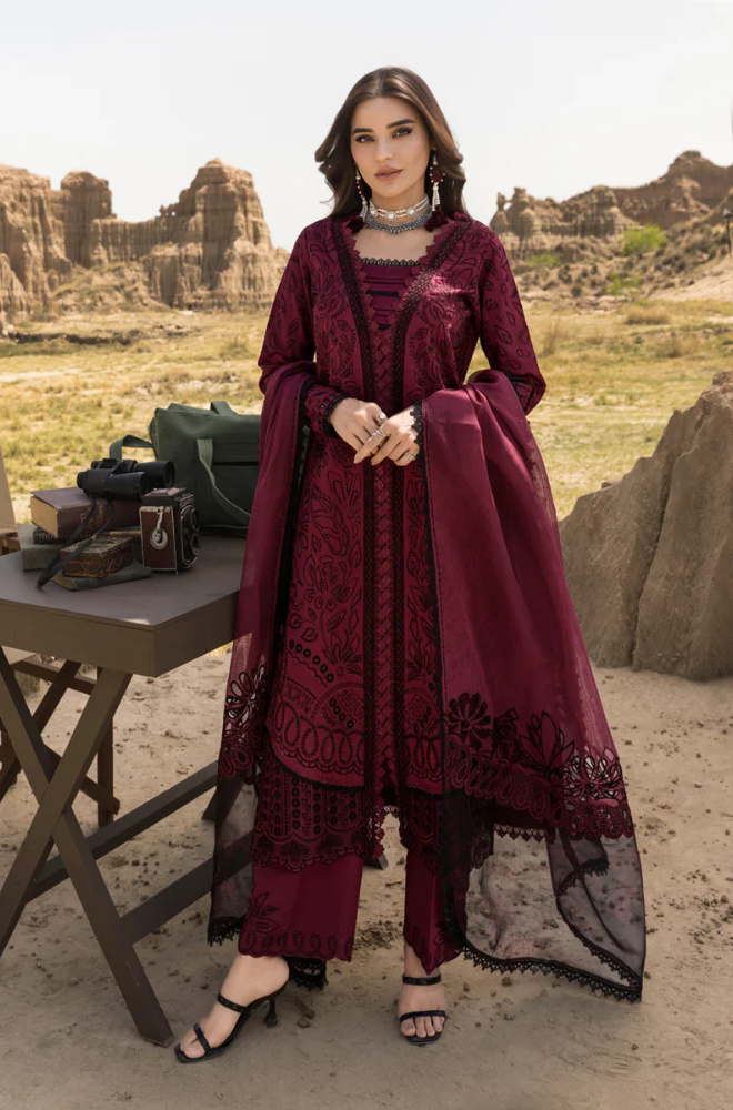 Rang Rasiya - 3PC Unstitched Lawn Embroidered Suit - UA262